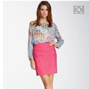 NWT NICOLE MILLER STUDIO Barbie Pink Linen Skirt | SZ 6